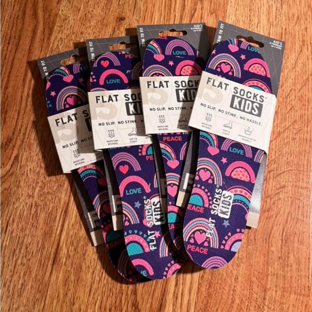 Kids No-Slip Socks - Purple and Pink-1 pair =$8